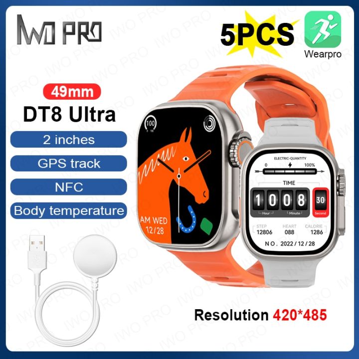 Iwo Pro Dt8 Ultra Series 8 Nfc Smart Watch 8 Gps Tracks 2 Inches Explosion Proof Glass Bluetooth 0449