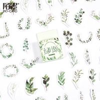 +【】 46 Pcs Natural Green Plants Stickers Decal For Diary Planner Album Scrapbook Diy Craft Gift Kids