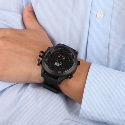 กีฬากลางแจ้งนาฬิกาผู้ชายกันน้ำสีดำทหารนาฬิกาข้อมือดิจิตอล Relogio Masculino ยุทธวิธี Dual Time นาฬิกาควอตซ์