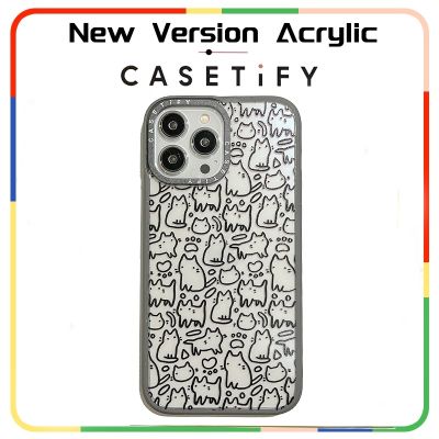 Casetify เคสโทรศัพท์อะคริลิคแข็ง ผิวด้าน กันกระแทก ลายแมว สําหรับ iPhone14 13 12 11 Pro Max
