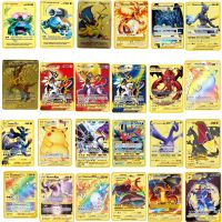 การ์ด Spanishenglish24pcspokémon โลหะโปเกมอนตัวอักษรโปเกมอนสเปนการ์ดเหล็กโปเกมอน Mewtwo Pikachu Gx Charizard Vmax Cartas Pokémo