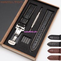 Suitable For Hamilton Genuine Leather Watch Strap Jazz Khaki Navy Air Male War Butterfly Buckle Accessories 0705