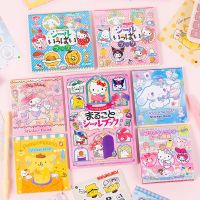 ﺴ 24PCS Cute Sanrio Sticker Book Handbook Material Stickers Kuromi Hello Kitty Cinnamoroll Cartoon Deco Stickers Decals Kids Toys