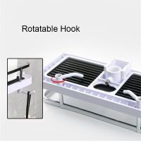 New Product Bathroom Shower Storage Rack Organizer No Drilling Lifting Rod Shower Head Holder Shower Gel Shampoo Tray Holder Pole Shelves