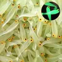 10/20Pcs/lot Fishing Soft Lure Luminous Fishing lure 5cm/7cm Artificial Silicone Bait Worm Sea Wobbler Swimbaits For Bass Tackle