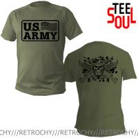 Fashion Cool Men T-shirt Green Olive Military Usa Army Soldier T Shirt Male Casual Cotton Shirt Hip Hop Tee Tops Harajuku tshirt XS-4XL-5XL-6XL