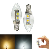 เชิงเทียน E12 LED 220V หลอดไฟแสงเหลือง1W 5050 SMD อุปกรณ์เปลี่ยนหลอดไฟฮาโลเจนสีขาวนวลอบอุ่น15W สำหรับตกแต่งโคมระย้า