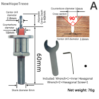 NewHopeTreee ก้าน10มม. ปรับได้ Countersink เราเตอร์งานไม้เราเตอร์แกนลิมิตเตอร์โลหะผสมดอกสว่านเจาะไม้สกรู2.8มม. 3มม.