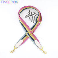 TINBERON3.8CM สายคล้องไหล่กว้างแฟชั่นสายรุ้งกระเป๋าสายปรับเข็มขัดเปลี่ยนผ้าใบกระเป๋าสาย Crossbody สายรุ้งสาย