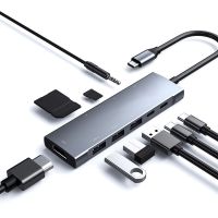 [Hot K] ฮับต่อพ่วงสายฟ้า9 In 1,USB C ถึง PD ชาร์จ HDMI รองรับ4K 30Hz USB 3.0 Micro Sd/ อ่านบัตร TF สำหรับ MacBook Pro