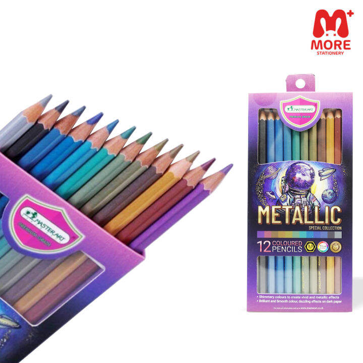 master-art-มาสเตอร์อาร์ต-สีไม้-ดินสอสีไม้-12-สี-รุ่น-metallic-และ-greyscale