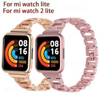 Case Diamond Strap For Xiaomi Mi Watch 2 Lite Metal Bracelet For Redmi Watch Lite 2 stainless steel Wrist Band Case Protector