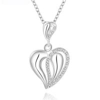 NEW Luxury Brand 925 Sterling Silver colorHeart Love Pendant Necklaces for Women With AAA Zircon Jewelry Gift For Lover