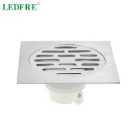 LEDFRE 10CM*10CM  Drain Floor Shower Tile Channel 304 Stainless Steel Bathroom Siphon Mesh Sink Strainer GarageHair LF66006 Traps Drains