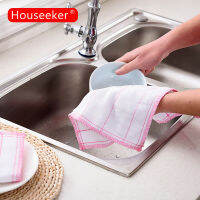 Houseeker 5ชั้นผ้าฝ้ายจานไฟเบอร์ผ้า Non-Stick ทำความสะอาดผ้าเช็ดตัว