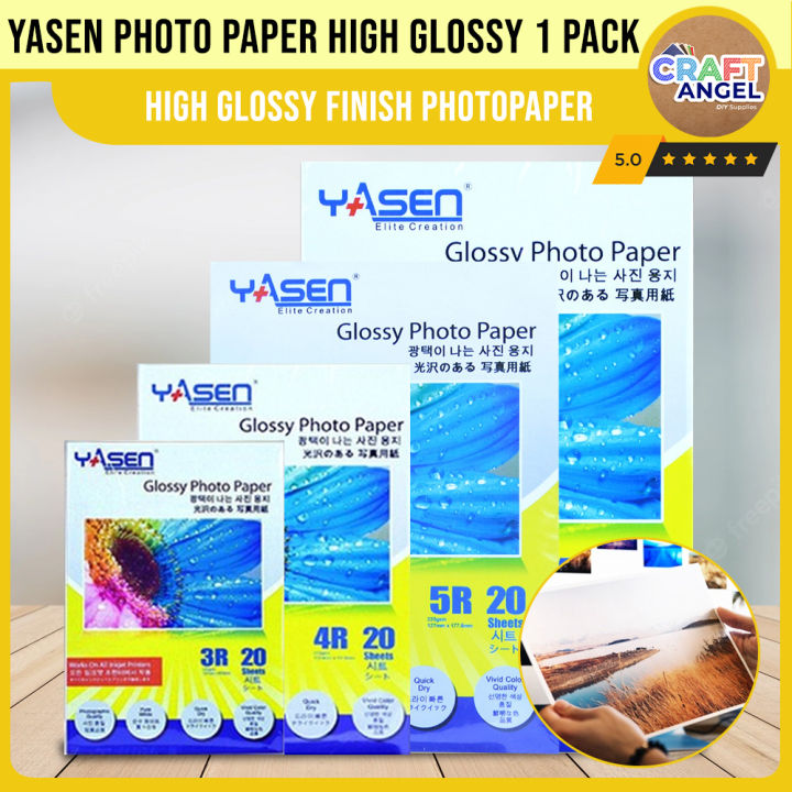 Yasen Photo Paper High Glossy 230gsm A4 4r 5r 3r High Glossy Finish Photopaper For All 5730