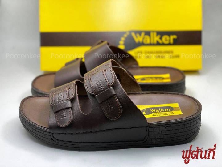 รองเท้า-walker-รุ่น-da001-รองเท้าแตะวอคเกอร์-รองเท้าหนังแท้-สีดำ-สีน้ำตาล-ของแท้