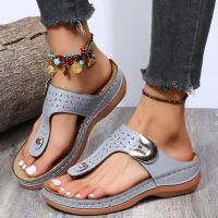 Large Size Flat Shoes Sandals Female 2022 New Summer Leather Retro Roman Sandals Women Casual Open Toe Slip On Beach Footwear