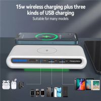 30W Quick Multifunctional Station 4 in 1 Charger Clock Wireless Charger 4 in 1 USB Type-C port 4 in 1 Wireless Charger