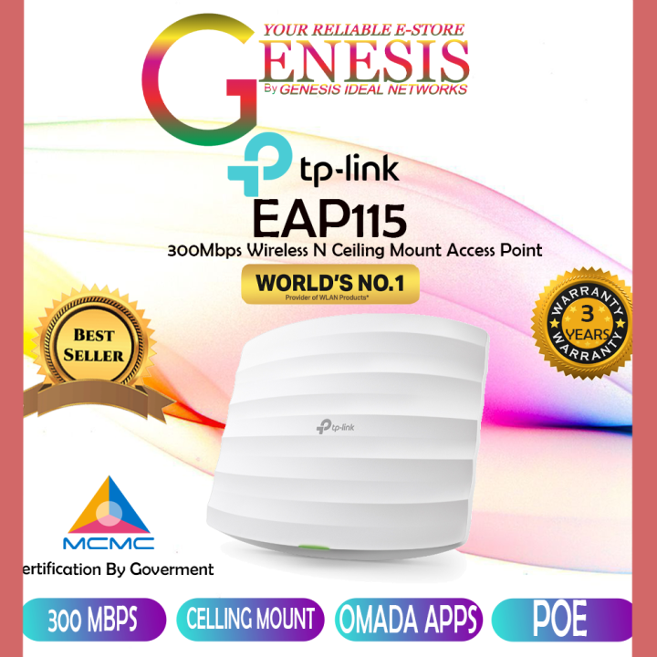 [CEILING MOUNT AP] TPLINK EAP115 300MBPS WIRELESS N CEILING MOUNT