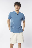 ESP เสื้อโปโลลายเฟรนช์ชี่ ผู้ชาย สีน้ำเงินเข้ม | Frenchie Polo Shirt | 03767