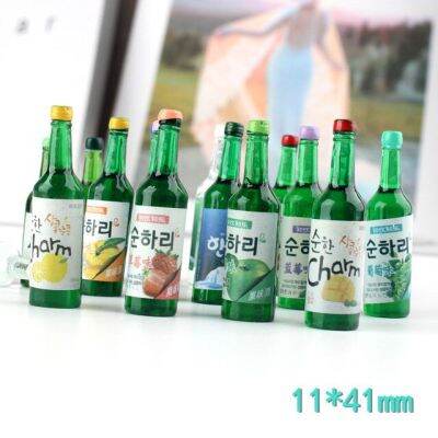 ขวดดื่มไวน์น้ำขนาดเล็ก10ชิ้นฟิลเลอร์เสน่ห์ของเมือกของเล่นสำหรับเด็กโทรศัพท์จี้ของตกแต่งเคสเครื่องประดับงานฝีมือ