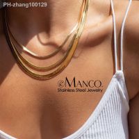 eManco Unisex Stainless Steel Snake Chain Women Necklace Choker Herringbone Gold Color Chain Necklace Jewelry Wholesale