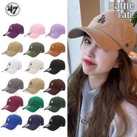 ✧ 47brand hat soft top small label la gray baseball cap ny show face small retro sunscreen cap for men and women