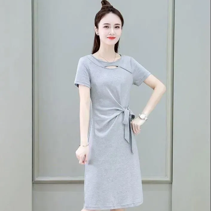 midi casual dress with sleeves