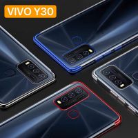 Case  Vivo Y30 เคสนิ่ม วีโว่ ขอบสีหลังใส เคสกันกระแทก สวยและบาง TPU CASE เคสซีลีโคน VIVO Y30 สินค้าใหม่ ส่งจากไทย