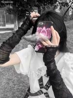 ♦☬▥ Fashion Lace Long Arm Warmer Hollow Out Fingerless Gloves Sun Protection Sleeves Mesh Spiderweb Thin Grunge Gloves Gothic Summer