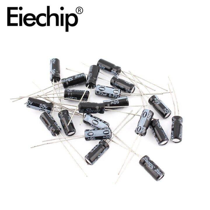 50PCS 16V 25V 50V Aluminum Electrolytic Capacitors 1UF 2.2UF 3.3UF 4