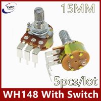 5pcs WH148 Potentiometer with Switch 3pin 50K 100K 250K 500K 1M 1K 2K 5K 10K 20K Ohm Power amplifier volume Potentiometer