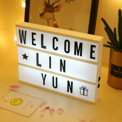 A6 A5 A4 Size LED Combination Night Light Box Lamp DIY Black Letters Cards USB AA Battery Powered Message Board Cinema Lightbox Night Lights
