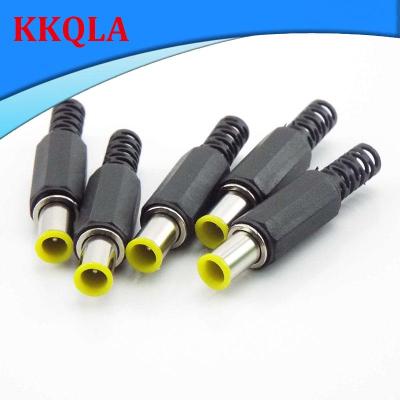 QKKQLA 5pcs 6.5x4.4mm DIY Audio Adapter DC male Power Plug 1.3mm Pin Connector Power Plug Yellow 6.5 4.4 Male Welding