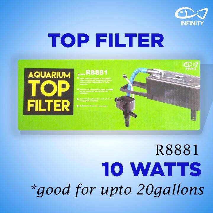Infinity Aquarium Overhead Top Filter 10 Watts and 8 Watts, R8880
