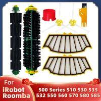 อุปกรณ์เสริมตัวกรอง HEPA แปรงหลัก &amp; ด้านข้างสำหรับ Irobot Roomba 500ชุด510 530 535 532 550 560 570 580ทำความสะอาดหุ่นยนต์ดูดฝุ่น585