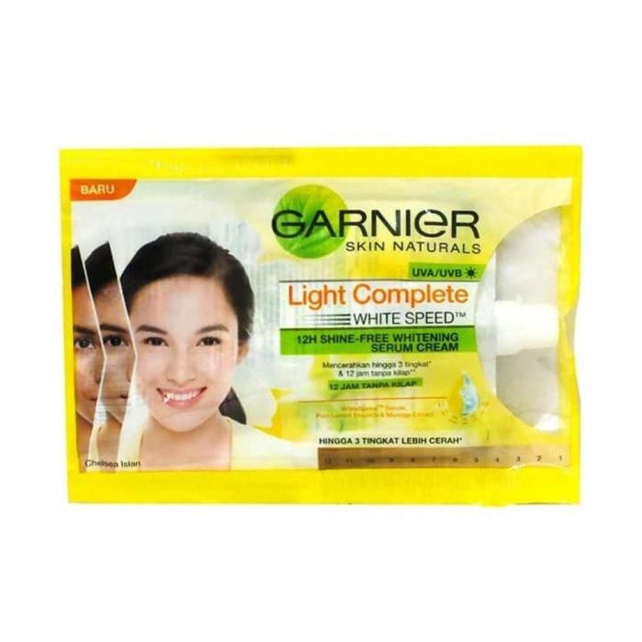 [Sachet SERUM CREAM] Garnier Light Complete White Speed Whitening Serum Cream 7ml Lazada