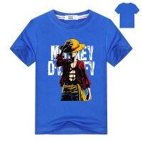 COD DDDGRYTRY เสื้อยืดแขนสั้นพิมพ์ลาย Anime One Piece Monkey D luff สำหรับเด็กผู้ชาย