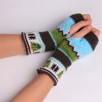 Thickened Knitted Fingerless Coloured Gloves Womens Fashion Mens