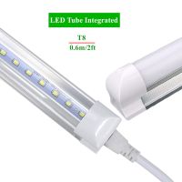 【HOT】 Binibining Zero Waste mall T8 LED แบบบูรณาการ2ft หลอดไฟ Led 10W T8ไฟ Led 48ดวง SMD2835สว่างมาก1000LM ไฟหลอดฟลูออเรสเซนต์ LED AC85-265V CE FCC