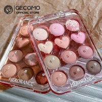 แป้นพิมพ์หัวใจ GECOMO 12สีอายแชโดว์ติดทนนานการแสดงผลสีระดับสูงแต่งตาแป้งเรียบเนียน