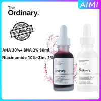 【T.he Ordinary SET】T.he Ordinary Niacinamide 10%+Zinc 1% with AHA 30%+ BHA 2% Peeling solution Facial Skin Care Facial Serum white face serum whitening serum, face serum, skin care serum, face care, improve wrinkles