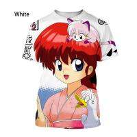 เสื้อยืดพิมพ์ลาย3D อะนิเมะญี่ปุ่น Ranma 1/2สำหรับผู้ชายผู้หญิงเสื้อแฟชั่นลำลองแขนสั้นสำหรับฤดูร้อน