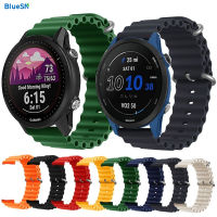 BLUESN สายสำหรับการ์มินสปอร์ตซิลิโคน Ocean Vivoactive 4 /Venu 2 /Forerunner 745 255 SQ Music Band 20 22Mm สายนาฬิกาข้อมือ