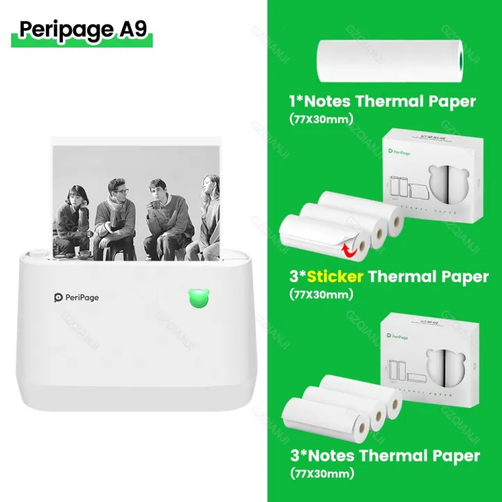 peripage-a9เครื่องพิมพ์บลูทูธความร้อนพกพา203dpi-เครื่องพิมพ์ขนาดเล็กใบเสร็จใบเสร็จใบเสร็จภาพด้วยความร้อนสำหรับโทรศัพท์โทรศัพท์-ios-android