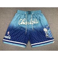 2022 Pockets Available New NBA Men’S Charlotte Hornets Larry Johnson Lamelo Ball Muggsy Bogues Just Don Big Logo Embroidery Basketball Shorts Pants Green