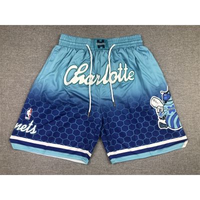 【3 Styles】2022 New 2023NBA Shorts Charlotte Hornets Blue Pockets Basketball Shorts