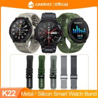 สายคล้องคอสําหรับ K22 Smart Watch Band สุภาพสตรีอัตราการเต้นของหัวใจความดันโลหิตนาฬิกากีฬาผู้ชายข้อมือกันน้ํา Smartwatch ผู้หญิงโลหะซิลิคอน