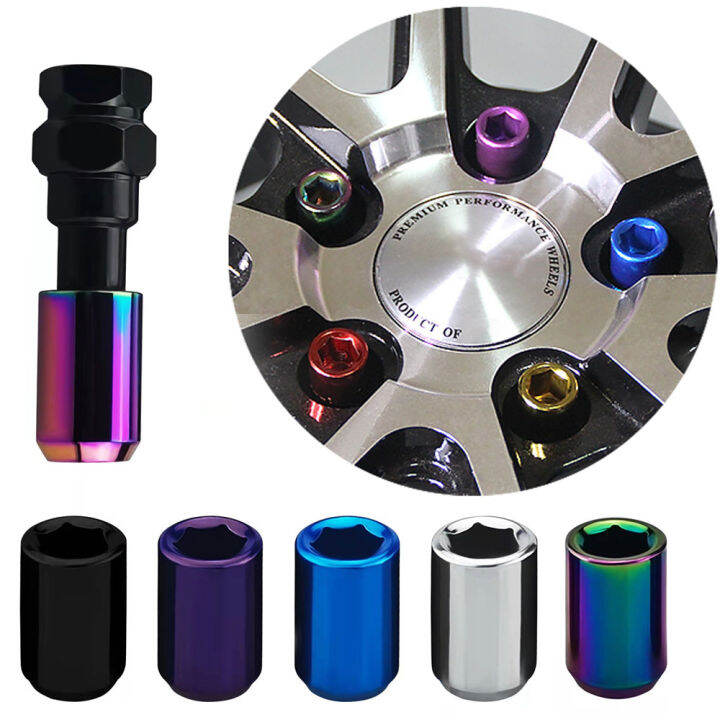 Universal 32mm Stainless Steel Extended Wheel Lug Nuts 20 Pieces Racing Car Steel Wheel Nuts M12